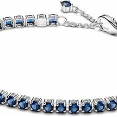 PANDORAPandora 591469C02 - 18 Sparkling Blue Tennis Bracelet - Sterling Silver, 18 cmBIJOUXEcecile