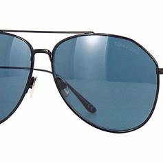 Tom Ford FT0747 01V Gafas de sol para hombre - montura negro brillante, lentes azul-verde