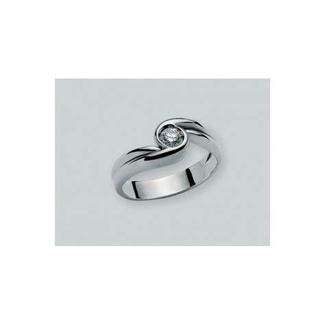 Miluna LID1343 Anello da donna con diamante solitario in oro bianco 18 carati