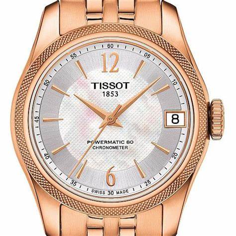 Tissot Ballade Powermatic 80 COSC Lady T108.208.33.117.00 Reloj automático de señora, esfera nacarada, pulsera PVD oro rosa)