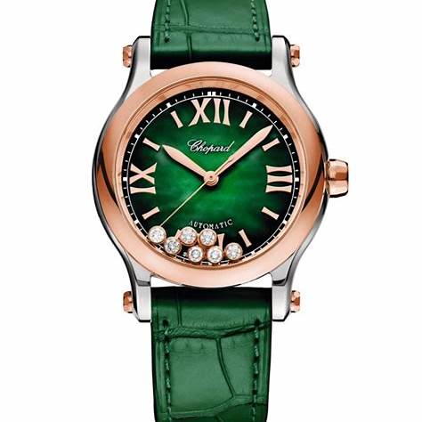 CHOPARDChopard Happy Sport 36mm Automatic Women's Watch, Green Mother - of - Pearl Dial, Floating DiamondsWATCHESEcecile