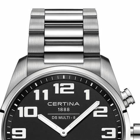 CERTINACertina DS Multi - 8 Men's Watch, Black Dial, Stainless Steel BraceletWATCHESEcecile