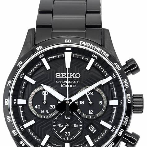 SEIKOSeiko SSB415P1 Men's Chronograph Watch, Black Dial, Black Stainless Steel BraceletWATCHESEcecile