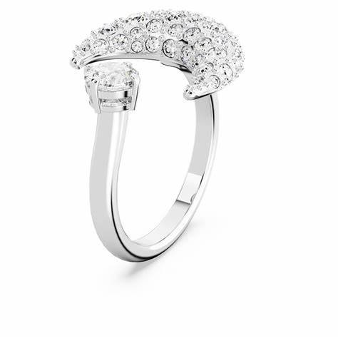 SWAROVSKISwarovski 5677139 Sublima Open Ring - Crescent Moon, White Crystals, Rhodium - PlatedBIJOUXEcecile
