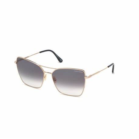 Lunettes de soleil Tom Ford FT0738 28B pour femme - monture or rose brillant, verres fumés dégradés