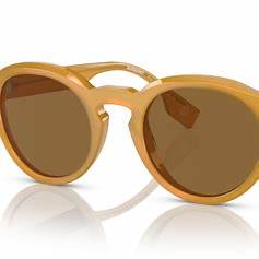 Burberry BE4404 4094/73 Unisex-Sonnenbrille - Gelber Rahmen, braune Gläser