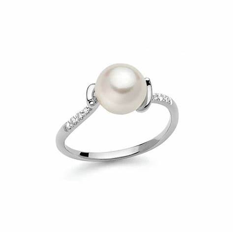 MILUNAMiluna PLI1463X Women's Ring - 9kt White Gold with Pearl and DiamondsJEWELRYEcecile