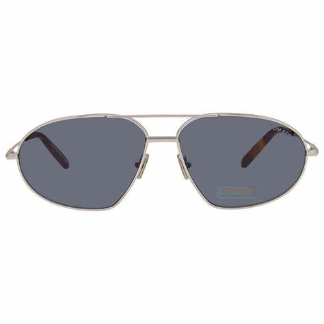 Tom Ford FT0771 16V Gafas de sol para hombre - montura paladio brillante, cristales azules