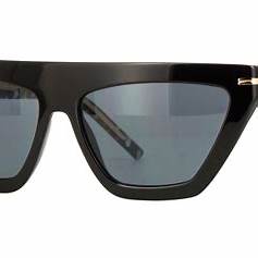 BOSS 1609/S 807-IR Women's Rectangular Sunglasses - Black Frame, Grey Lenses