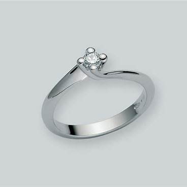 Miluna LID1338-D9 Anillo solitario de diamantes en oro blanco de 18 quilates para mujer