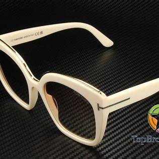 Lunettes de soleil Tom Ford FT0944 25T pour femme - monture ivoire brillant, verres bordeaux dégradés