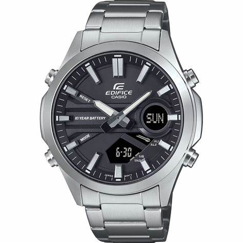 CASIO EDIFICECasio Edifice EFV - C120D - 1AEF Men's Analog - Digital Watch, Black Dial, Stainless Steel BandWATCHESEcecile
