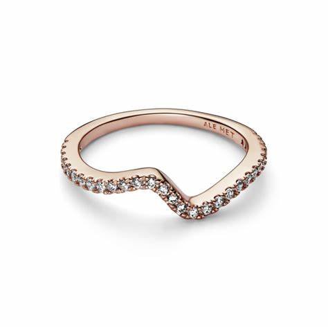 PANDORAPandora 182539C01 - 54 Sparkling Wave Ring - Rose Gold Plated, Size 54BIJOUXEcecile