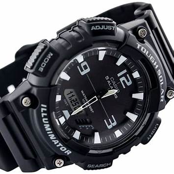 CASIO & VINTAGECasio AQ - S810W - 1AVEF Men's Tough Solar Sport Watch, Black Resin BandWATCHESEcecile