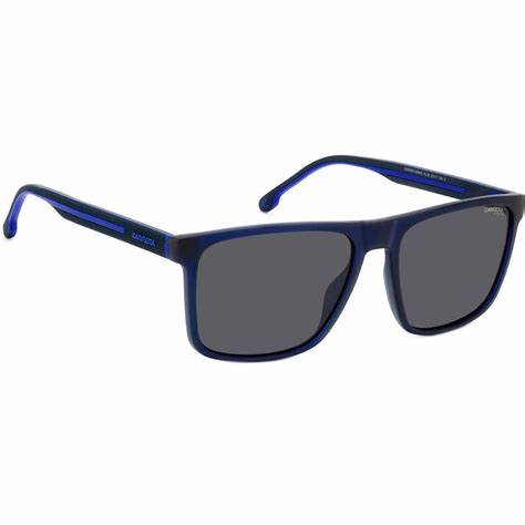 Carrera 8064/S FLL/IR Occhiali da sole da uomo - Montatura blu opaco, lenti grigie