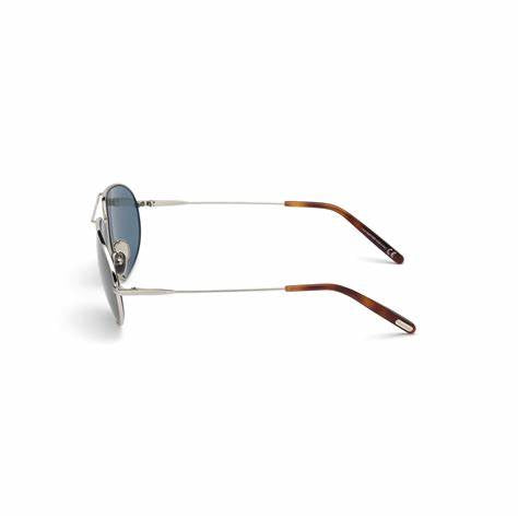 Tom Ford FT0771 16V Gafas de sol para hombre - montura paladio brillante, cristales azules
