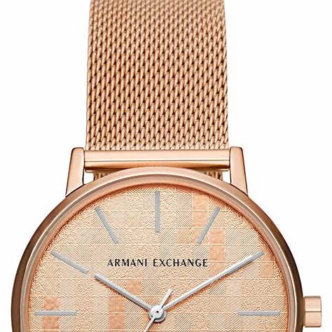 Armani Exchange AX5584 Women's Rose Gold-Tone Stainless Steel Mesh Watch