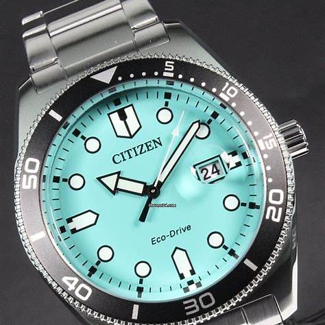 Reloj Citizen AW1760-81W Eco-Drive para hombre, esfera turquesa, brazalete de acero