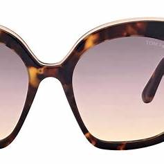 Lunettes de soleil Tom Ford FT0944 55B pour femme - monture vintage havane foncé, verres fumés dégradés