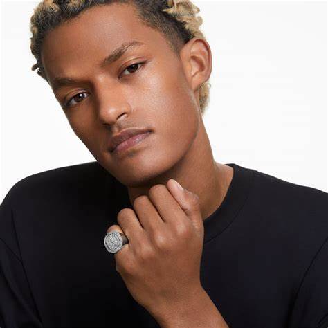 Swarovski 5651378 Dextera Cocktail Ring - Forma octogonal, Cristales blancos, Rodiado