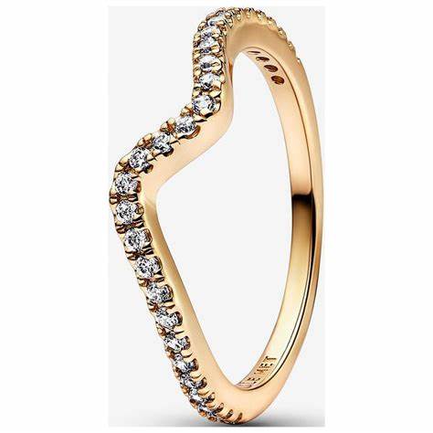 PANDORAPandora 182539C01 - 54 Sparkling Wave Ring - Rose Gold Plated, Size 54BIJOUXEcecile