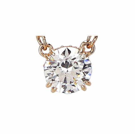 Swarovski 5636710 Colgante Stilla - Circonita blanca talla redonda, baño de oro rosa