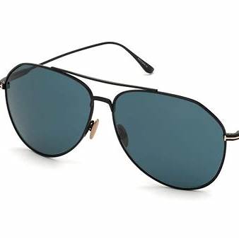 Tom Ford FT0747 01V Gafas de sol para hombre - montura negro brillante, lentes azul-verde
