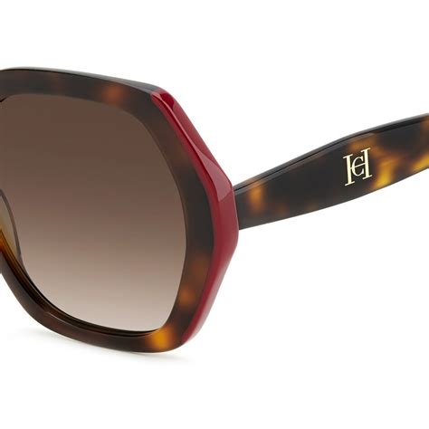 Carolina Herrera HER 0181/S O63-HA 55 Women's Sunglasses - Havana Red Frame, Gradient Lenses