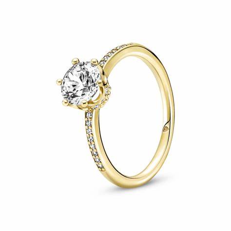 PANDORAPandora 168421C01 - 52 Elevated Heart Ring - 14k Gold - Plated, Size 52BIJOUXEcecile