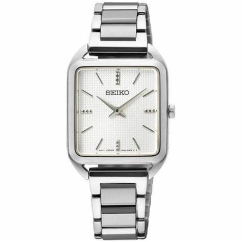 SEIKOSeiko SWR073P1 Women's Quartz Watch, White Dial, Stainless Steel BraceletWATCHESEcecile