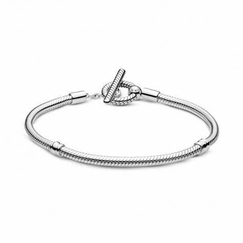 PANDORAPandora 599082C00 - 17 Moments T - Bar Snake Chain Bracelet - Sterling Silver, 17cmBIJOUXEcecile