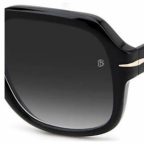 Occhiali da sole David Beckham DB 7090/S 807/9O 55 - Montatura in acetato nero, lenti sfumate grigie