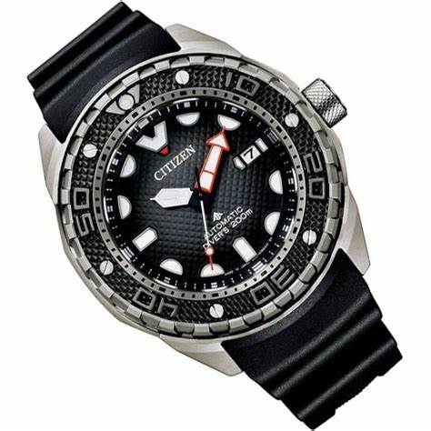 Citizen NB6004-08E Buzo mecánico Promaster para hombre, 200 m, esfera negra, caja de supertitanio