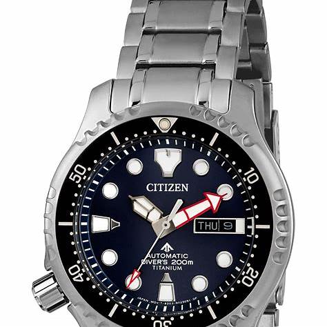 CITIZENCitizen NY0100 - 50M Men's Promaster Diver Automatic Watch, Blue Dial, Titanium BraceletWATCHESEcecile