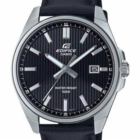 CASIO EDIFICECasio Edifice EFV - 150L - 1AVUEF Men's Analog Watch with Black Leather StrapWATCHESEcecile