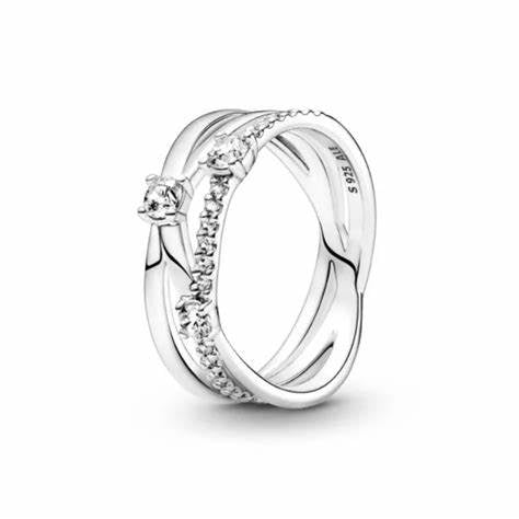 PANDORAPandora 199400C01 - 52 Sparkling Triple Band Ring - Sterling Silver, Size 52BIJOUXEcecile