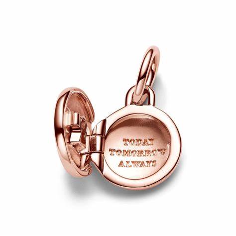 PANDORAPandora 783066C01 Openable Love Locket Dangle Charm - 14k Rose Gold - PlatedBIJOUXEcecile
