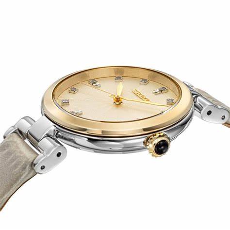 SEIKOSeiko SRZ546P1 Women's Quartz Watch, Champagne Dial, Beige Leather StrapWATCHESEcecile