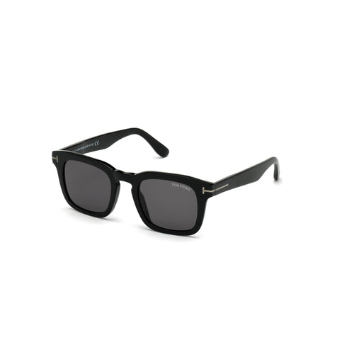 TOM FORDTom Ford FT0751 - N "Dax" Unisex Square Sunglasses – 50 mm Shiny Black Acetate Frame, Smoke Grey Lenses, UV400EYEWEAREcecile