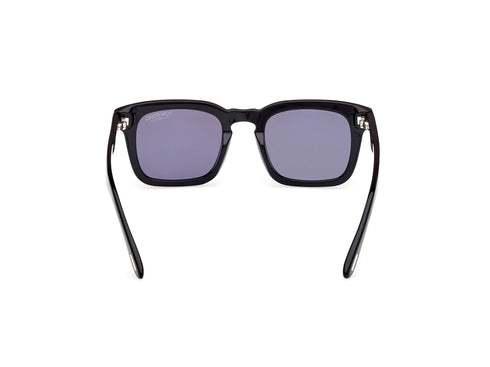 TOM FORDTom Ford FT0751 - N "Dax" Unisex Square Sunglasses – 50 mm Shiny Black Acetate Frame, Smoke Grey Lenses, UV400EYEWEAREcecile