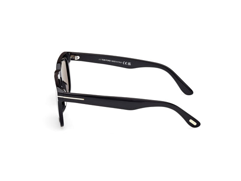 TOM FORDTom Ford FT0751 - N "Dax" Unisex Square Sunglasses – 50 mm Shiny Black Acetate Frame, Smoke Grey Lenses, UV400EYEWEAREcecile