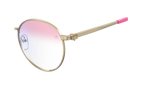 Chiara Ferragni CF 1011/BB S35 Women's Eyeglasses - Pink and Gold Frame, Oval Shape