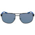 Calvin Klein CK20319S Men's Aviator Sunglasses - Matte Black Frame, Cobalt Blue Lenses