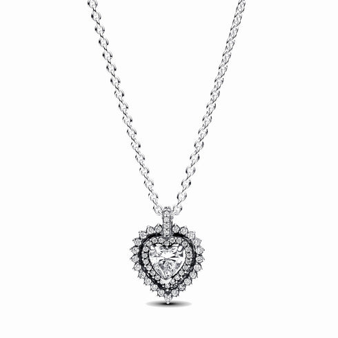 PANDORAPandora Sparkling Heart Halo Pendant Necklace 393099C01 - 45 - Sterling Silver, Cubic ZirconiaBIJOUXEcecile