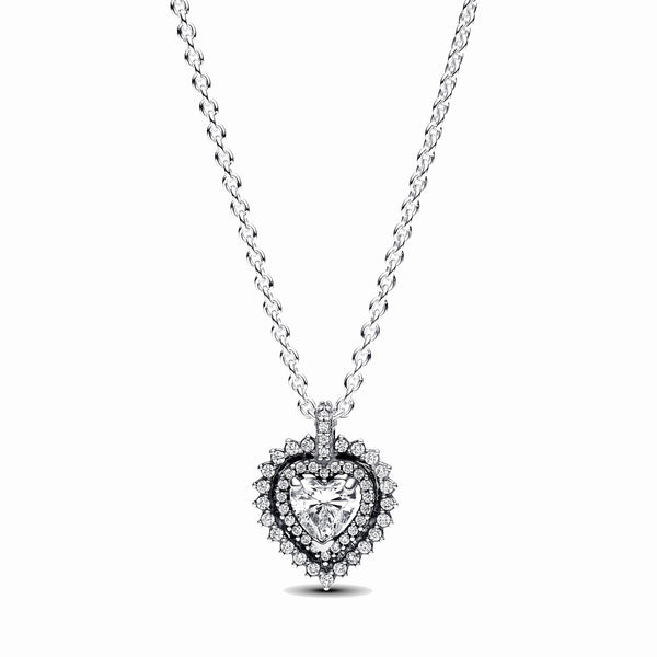 PANDORAPandora Sparkling Heart Halo Pendant Necklace 393099C01 - 45 - Sterling Silver, Cubic ZirconiaBIJOUXEcecile