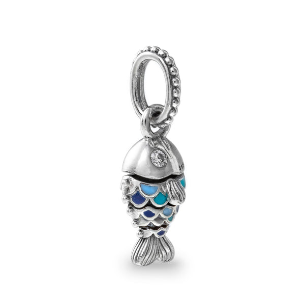 PANDORAPandora 799428C01 Blue Scaled Fish Dangle Charm – Sterling Silver & EnamelBIJOUXEcecile