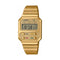 CASIO & VINTAGECasio A100WEG - 9AEF Unisex Vintage Digital Watch, Gold - Tone Stainless Steel BandWATCHESEcecile