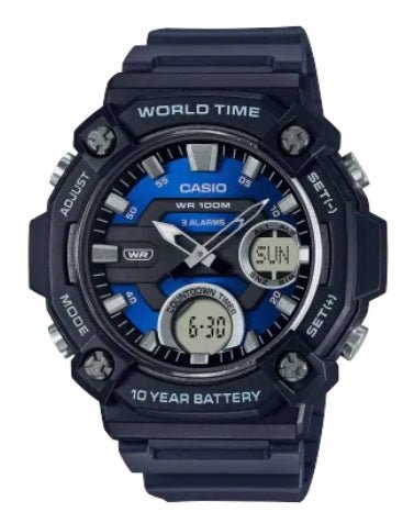 CASIO & VINTAGECasio AEQ - 120W - 2AVDF Men's Watch - Blue Dial, Resin StrapWATCHESEcecile