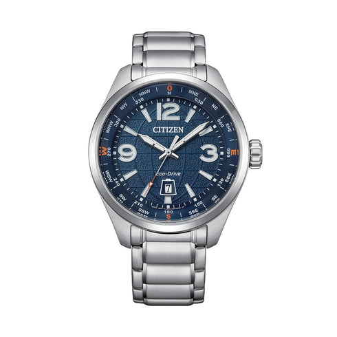 CITIZENCitizen AW1830 - 88L Eco - Drive Pilot Traveler Watch – 42.6mm Blue Dial, 100M WRWATCHESEcecile