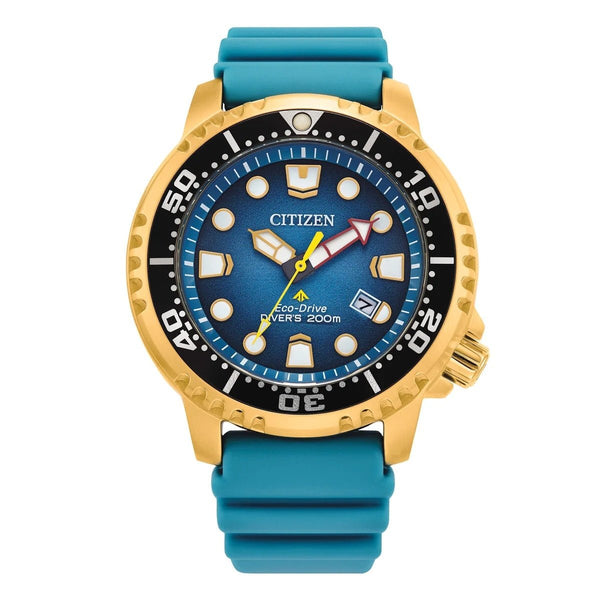CITIZENCitizen Promaster Dive BN0162‑02X Men's 44 mm Eco‑Drive Diver – Turquoise Dial, Gold - Tone Case, 200 mWATCHESEcecile